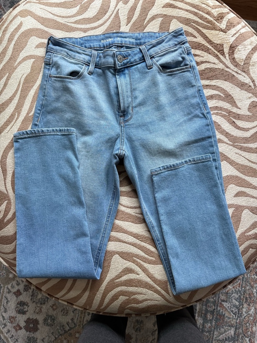 Old Navy Medium Blue High-Rise Straight Jeans